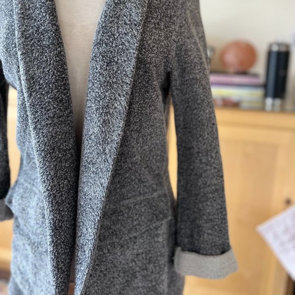 TOPSHOP Gray Stretch Knit Open Front Blazer Jacket - Picture 2 of 9